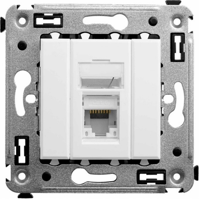 Компьютерная розетка RJ-45 DKC "AVANTI" в стену, кат.5e одинарная "Белое облако" 4400463 Компьютерная розетка RJ-45 DKC "AVANTI" в стену, кат.5e одинарная "Белое облако" 4400463
