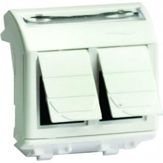 Компьютерная розетка RJ45 DKC BRAVA кат.6 экран., 8P8C, белая, 2мод 76453B Компьютерная розетка RJ45 DKC BRAVA кат.6 экран., 8P8C, белая, 2мод 76453B