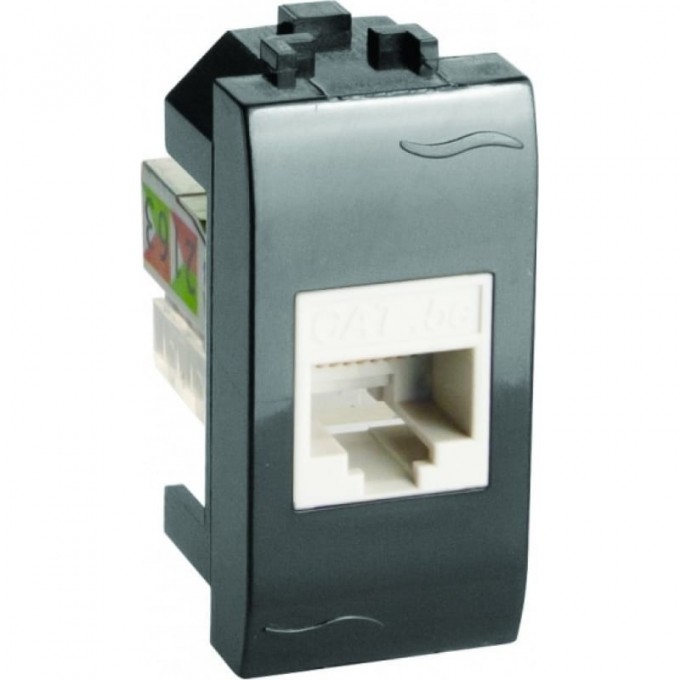 Компьютерная розетка RJ45 DKC "BRAVA" кат.5e, черная, 1мод 77654N Компьютерная розетка RJ45 DKC "BRAVA" кат.5e, черная, 1мод 77654N