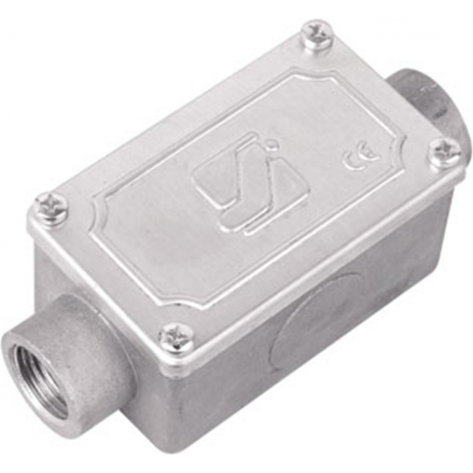 Коробка протяжная алюминиевая DKC 2 ввода 180°, М20х1,5 ,IP55, 118х51х42мм 6030-20 Коробка протяжная алюминиевая DKC 2 ввода 180°, М20х1,5 ,IP55, 118х51х42мм 6030-20