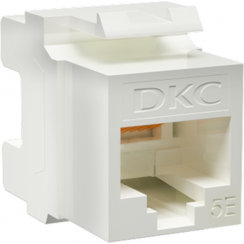 Модуль Keystone DKC RJ45 CAT5E неэкранированный, 180 градусов, белый (форм-фактор A10)
