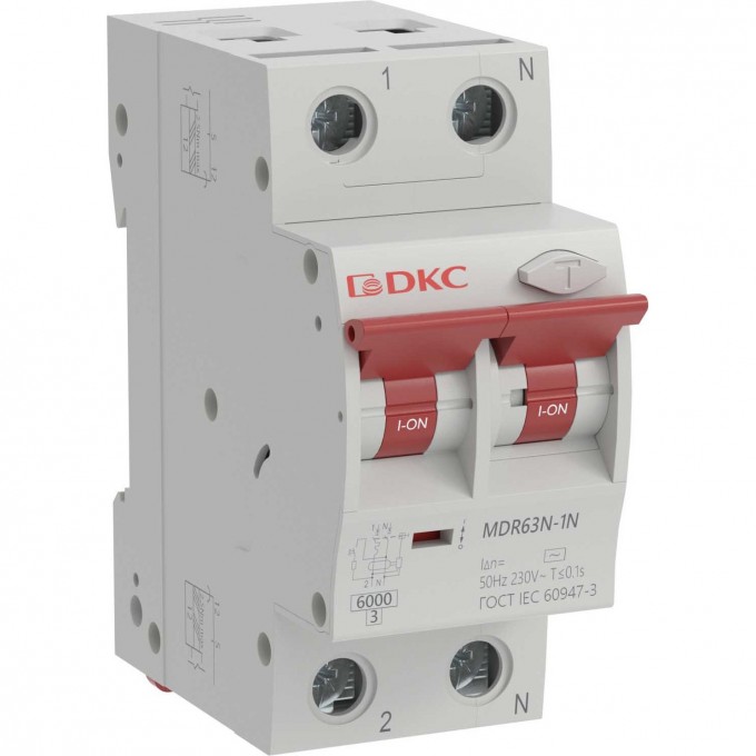 Выключатель автоматический дифференциального тока DKC 2п 20A 30mA C MDR63N-1N2C20-A Выключатель автоматический дифференциального тока DKC 2п 20A 30mA C MDR63N-1N2C20-A