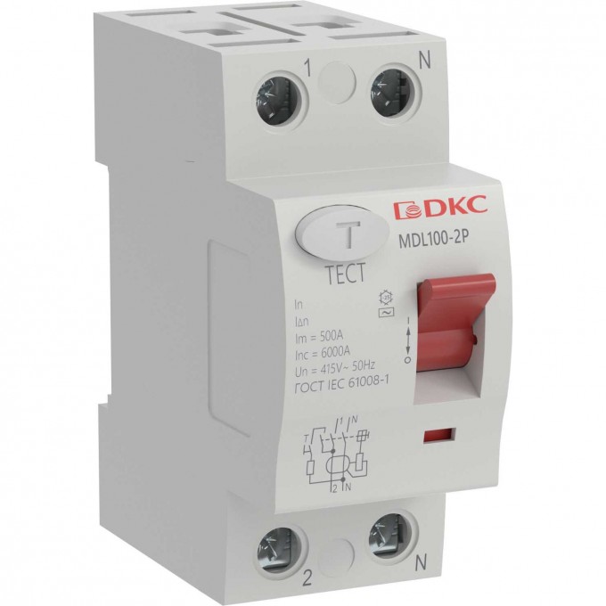 Выключатель дифференциального тока DKC 2п 40A 100мА АС MDL100-2P3-40-AC Выключатель дифференциального тока DKC 2п 40A 100мА АС MDL100-2P3-40-AC