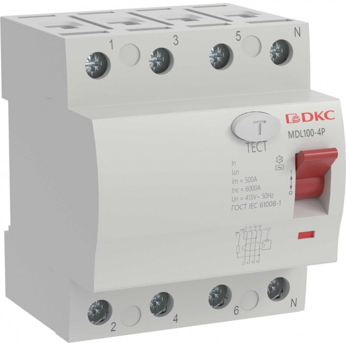 Выключатель дифференциального тока DKC 4п 40A 100мА АС MDL100-4P3-40-AC Выключатель дифференциального тока DKC 4п 40A 100мА АС MDL100-4P3-40-AC